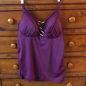 Plum with Gold Accent Cacique Swim Top 🍇